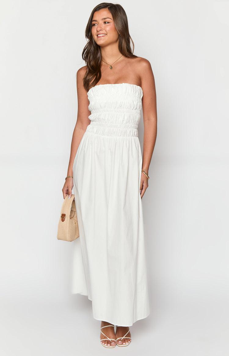 Benetti White Strapless Maxi Dress Product Image