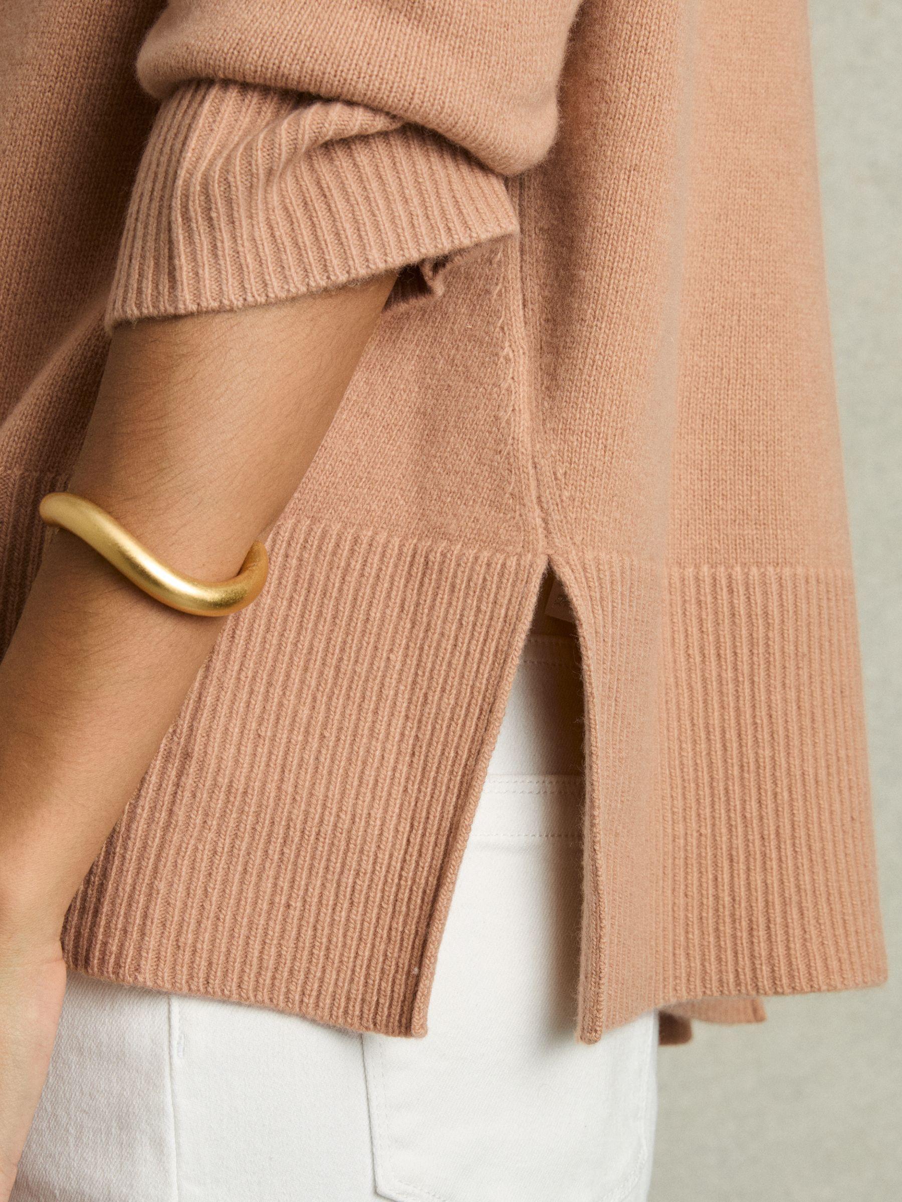 Relaxed Wool-Cashmere Blend Roll Neck Jumper in Camel Product Image