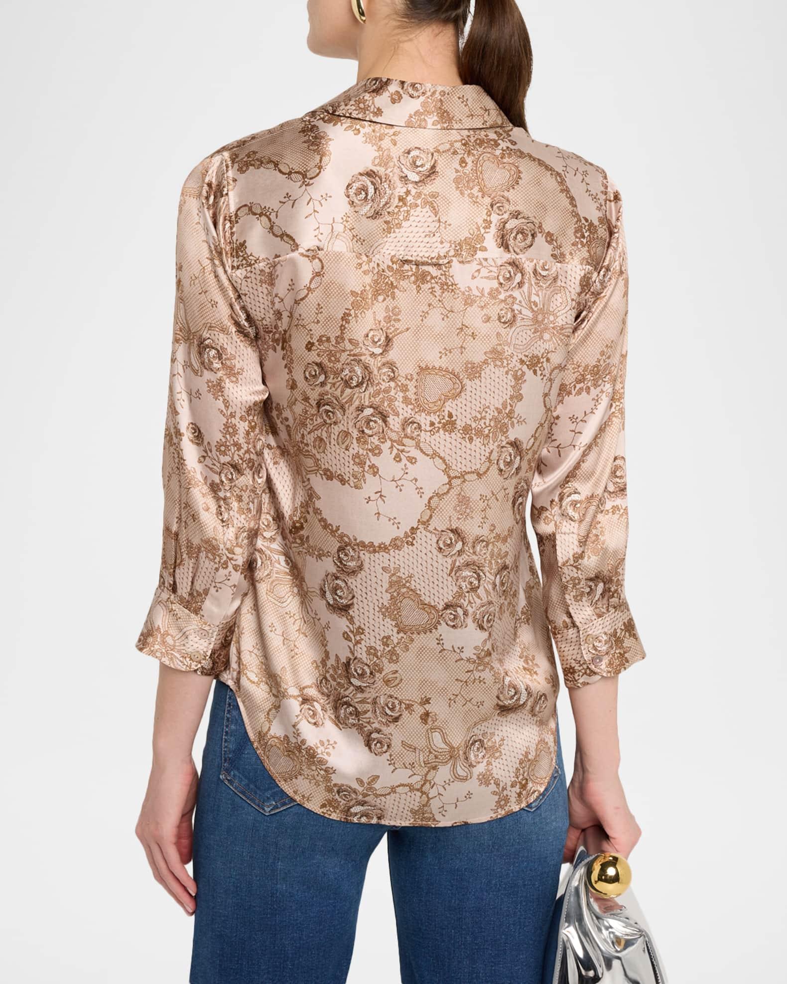 Dani Silk Button-Front Blouse Product Image