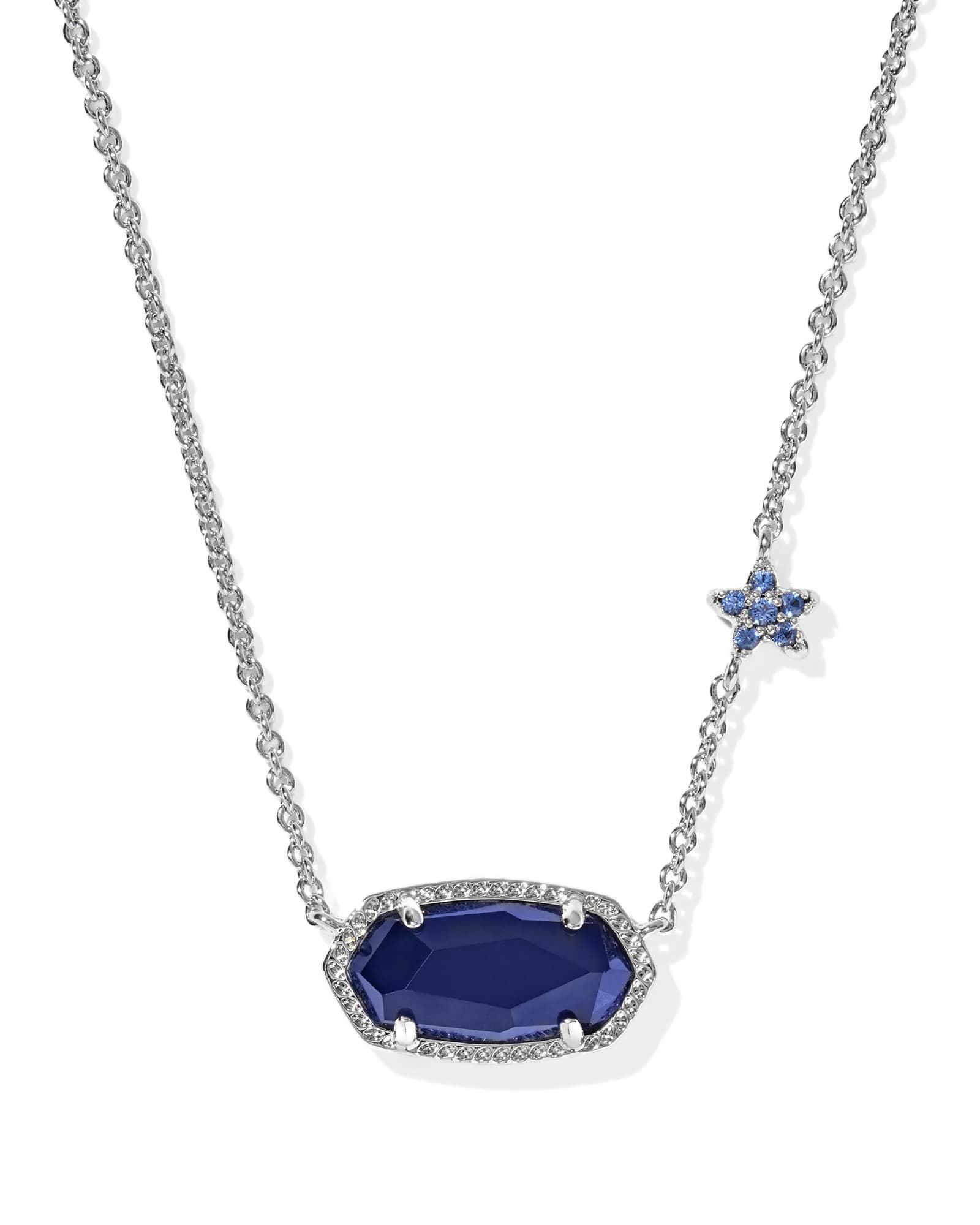 Elisa Silver Pave Star Short Pendant Necklace Product Image