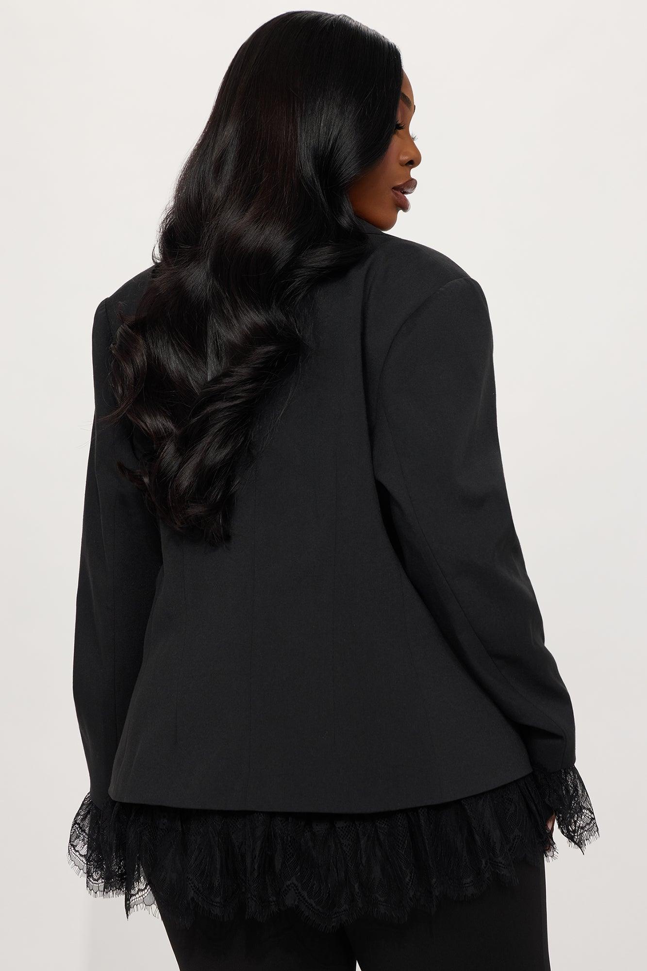 In Bloom Lace Blazer - Black Product Image