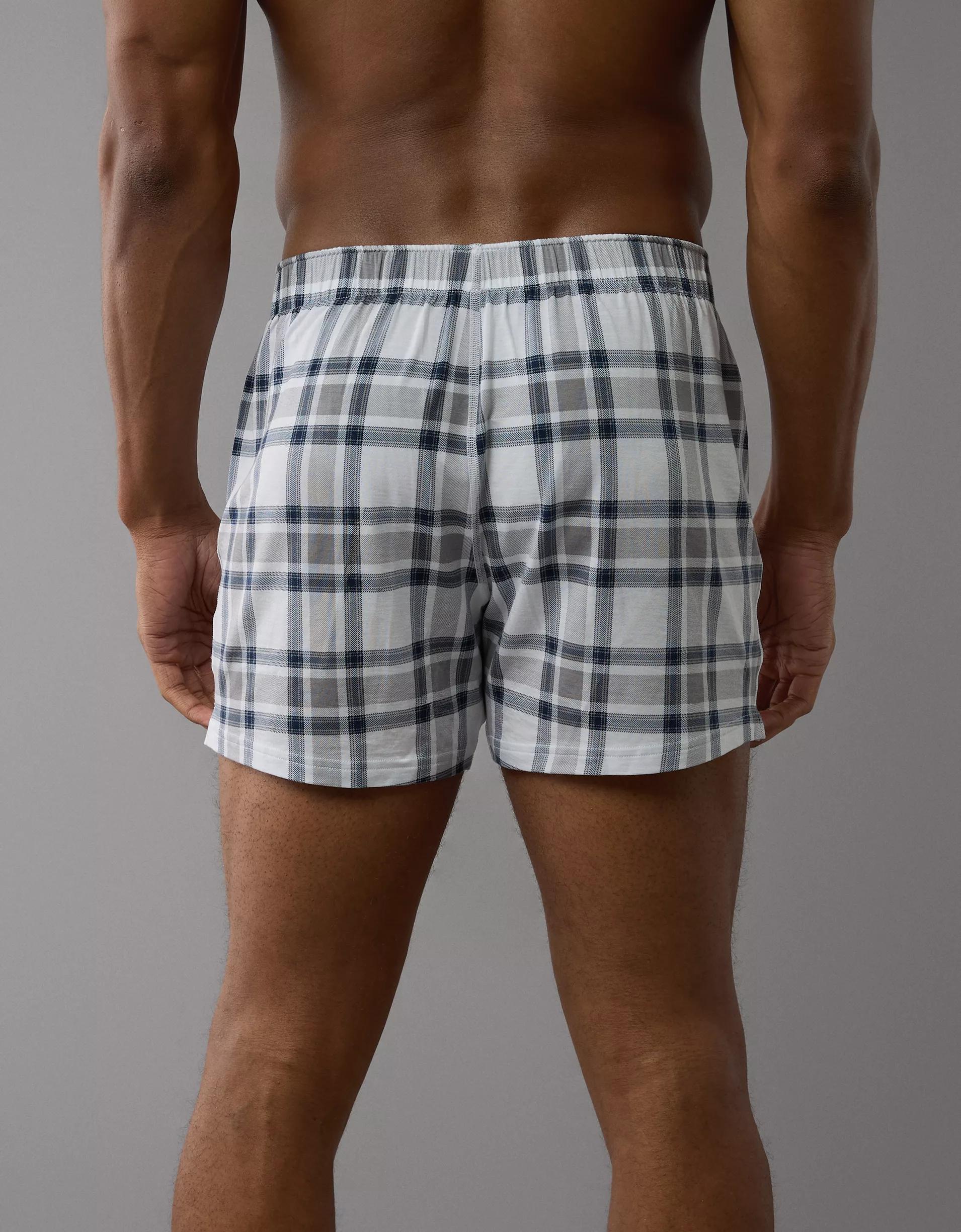 AEO Men's Plaid Slim Knit Ultra Soft Boxer Short Product Image