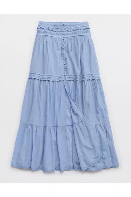 Aerie Boho Button Maxi Skirt Women's Product Image
