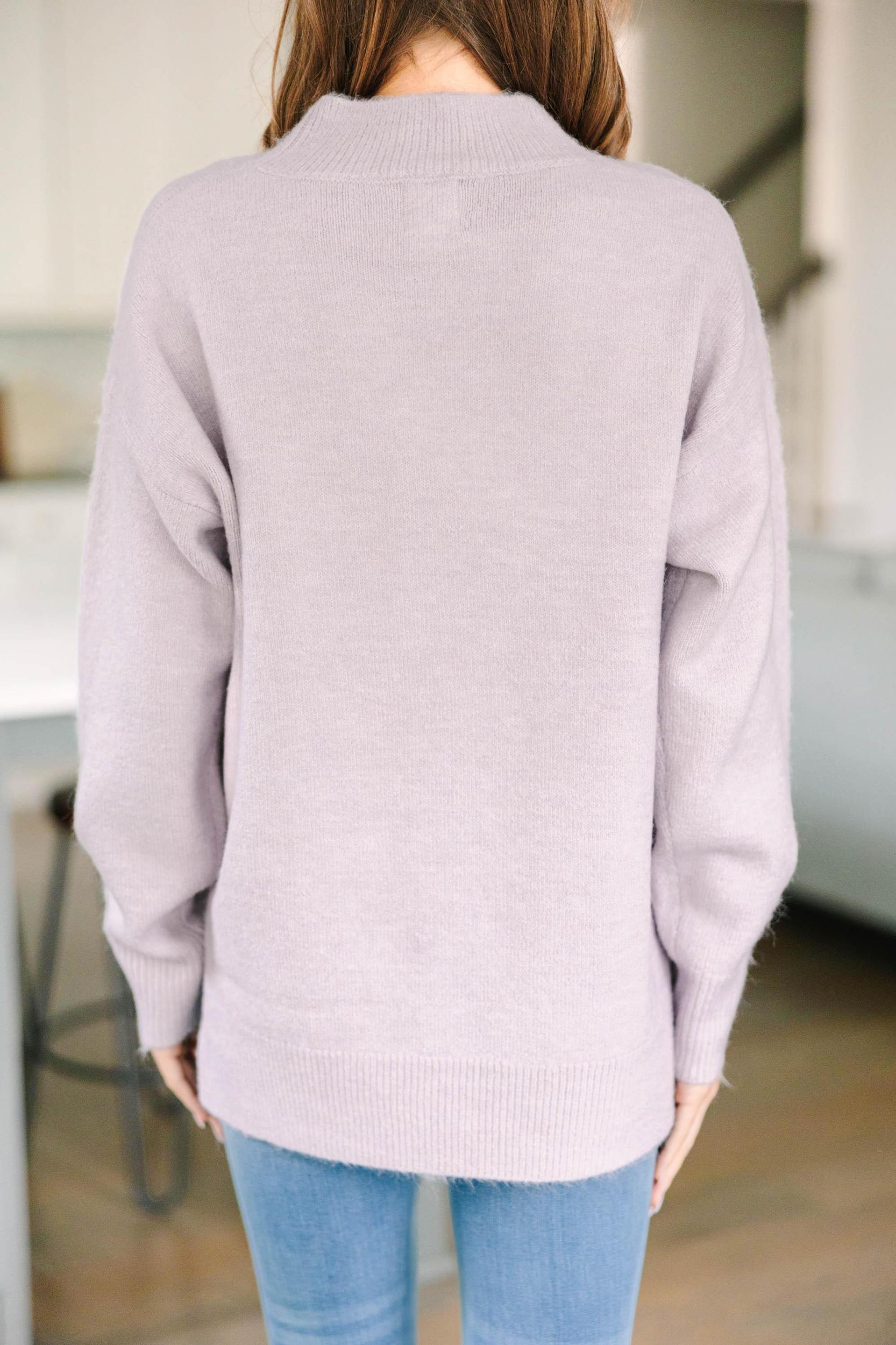 It Can Happen Lilac Purple Side Slit Sweater Female Product Image