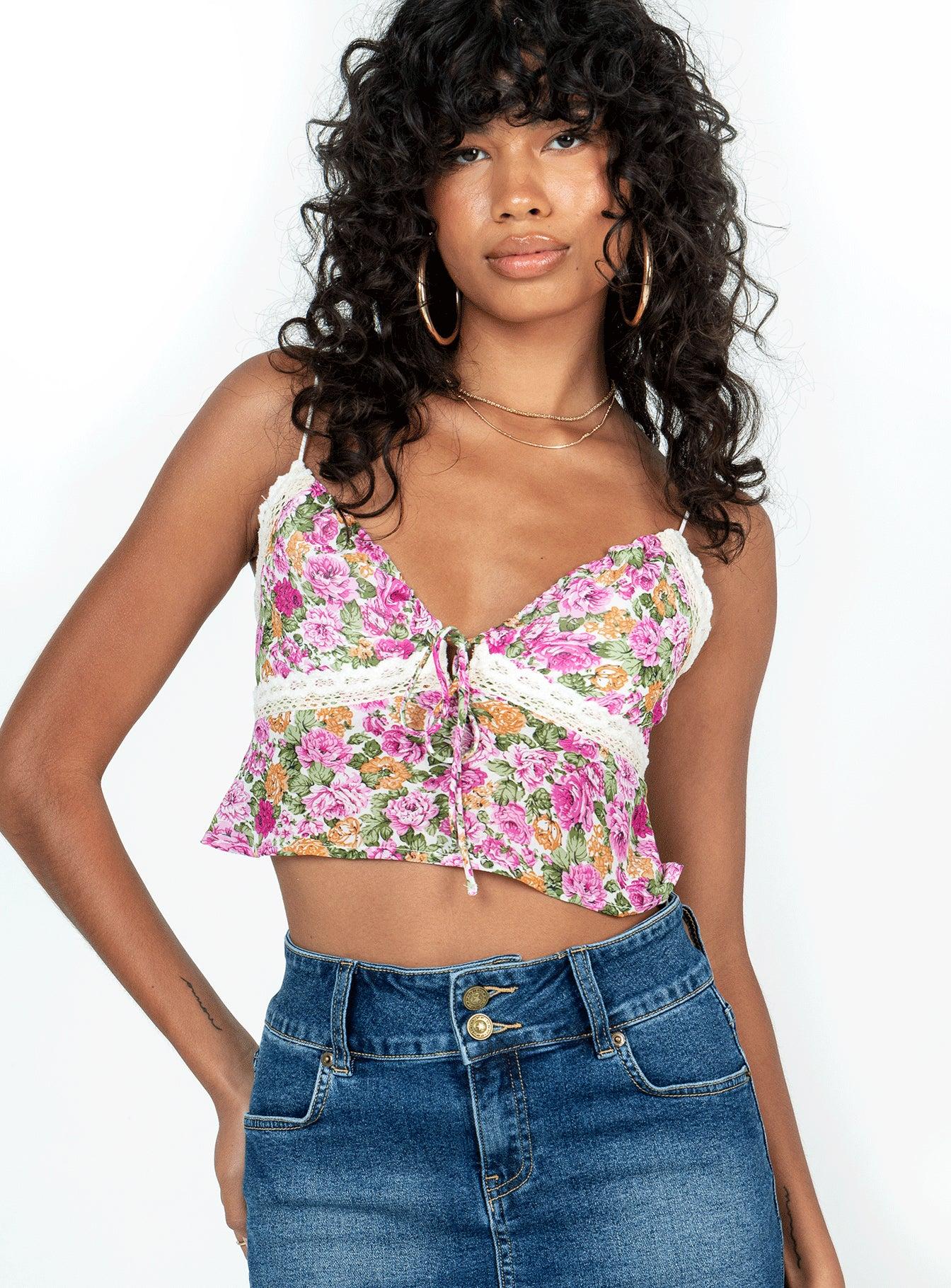 Emilee Top Pink Floral Product Image