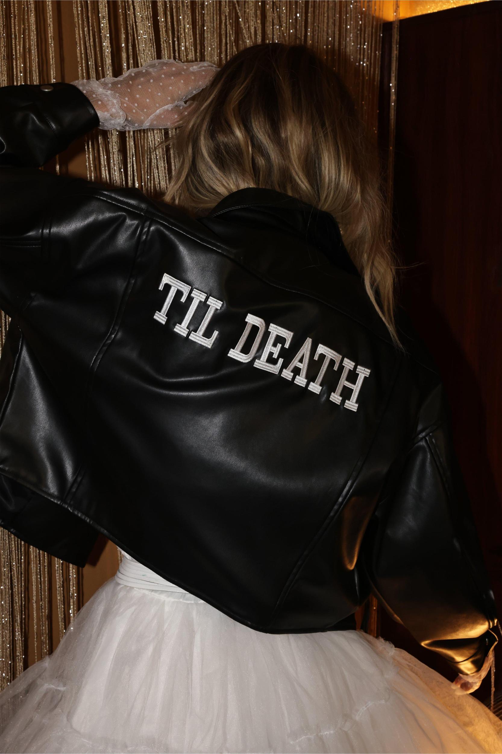 'Til Death Black Vegan Leather Jacket Product Image