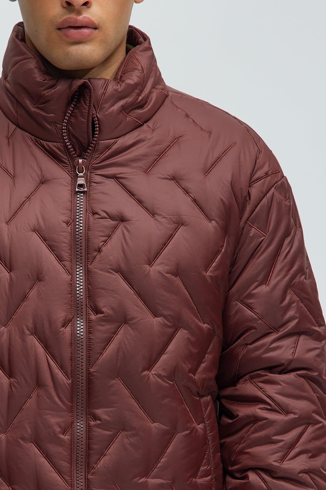Off Road Quilted Jacket - Burgundy Product Image