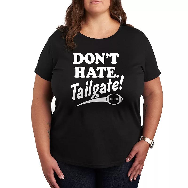 Plus Size Dont Hate Tailgate Graphic Tee, Womens Product Image