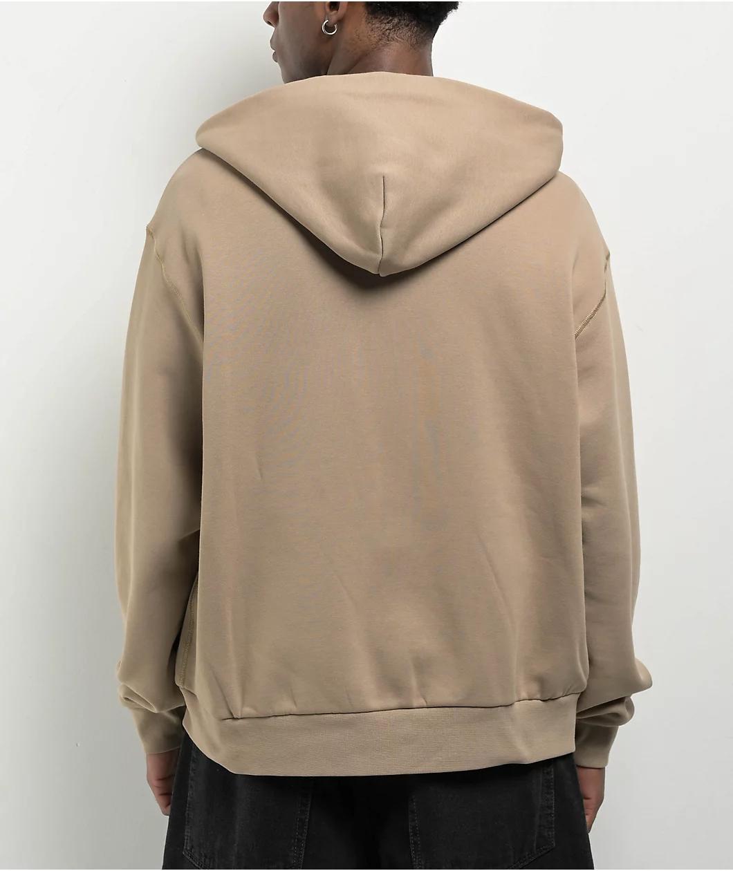 Nike SB Logo Khaki & White Zip Hoodie Product Image