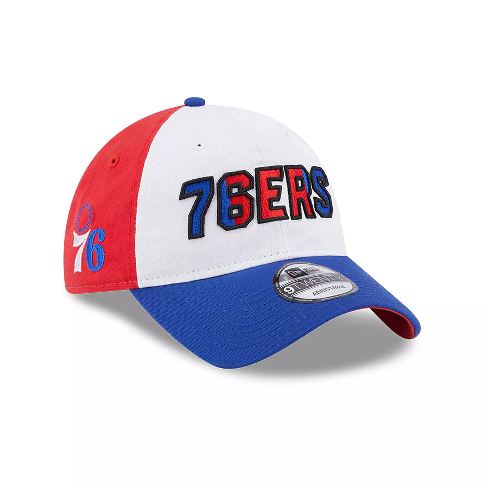 Men's New Era White/Royal Philadelphia 76ers Back Half 9TWENTY Adjustable Hat, 76r White Product Image