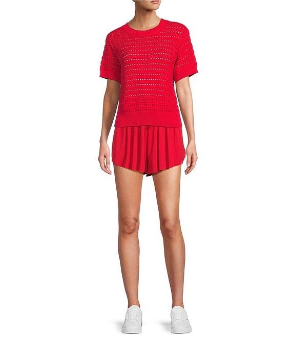 Antonio Melani Active Jersey Mid-Rise Flutter Shorts Product Image