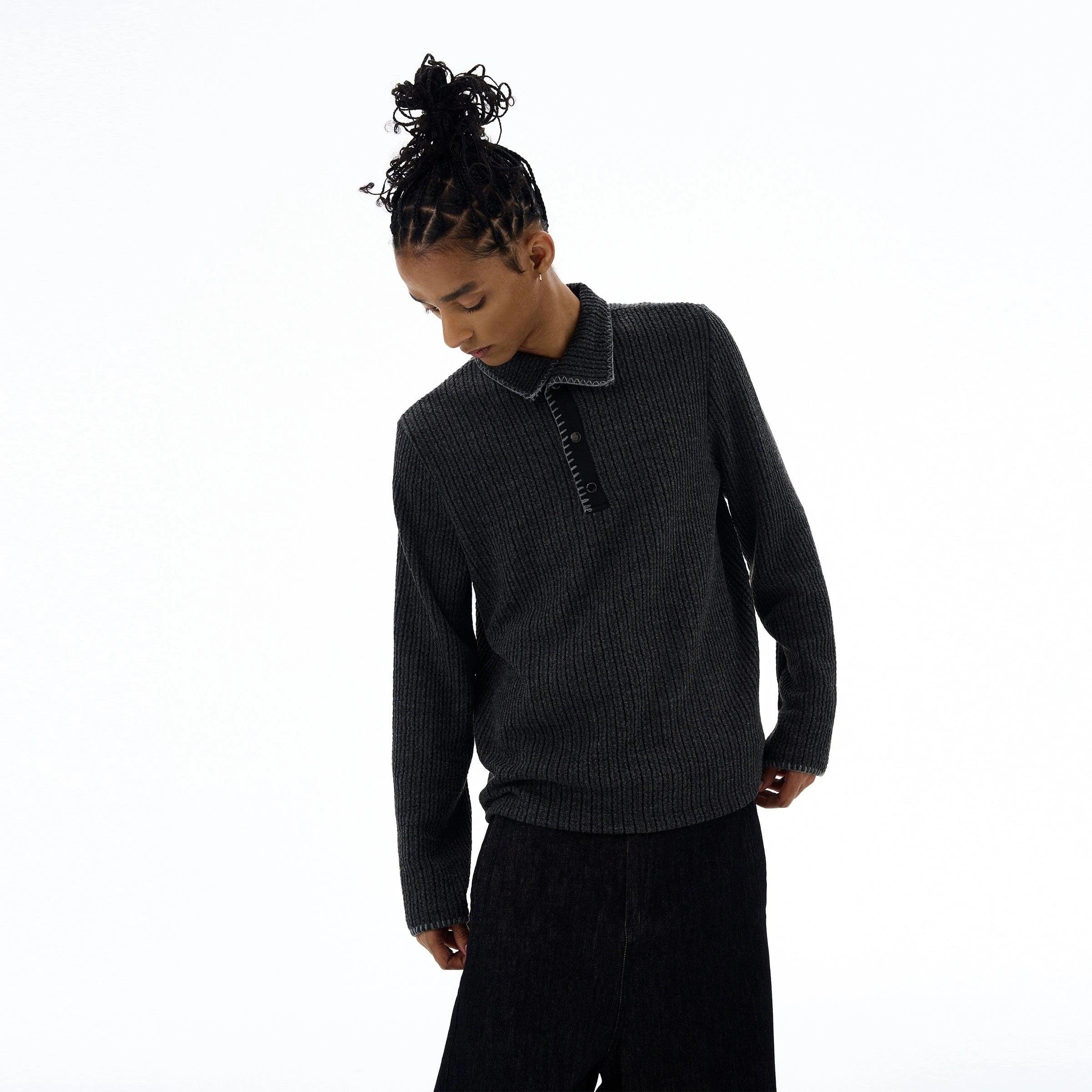 RT No. 19556 KNIT WEAR COLLAR SWEATER Product Image