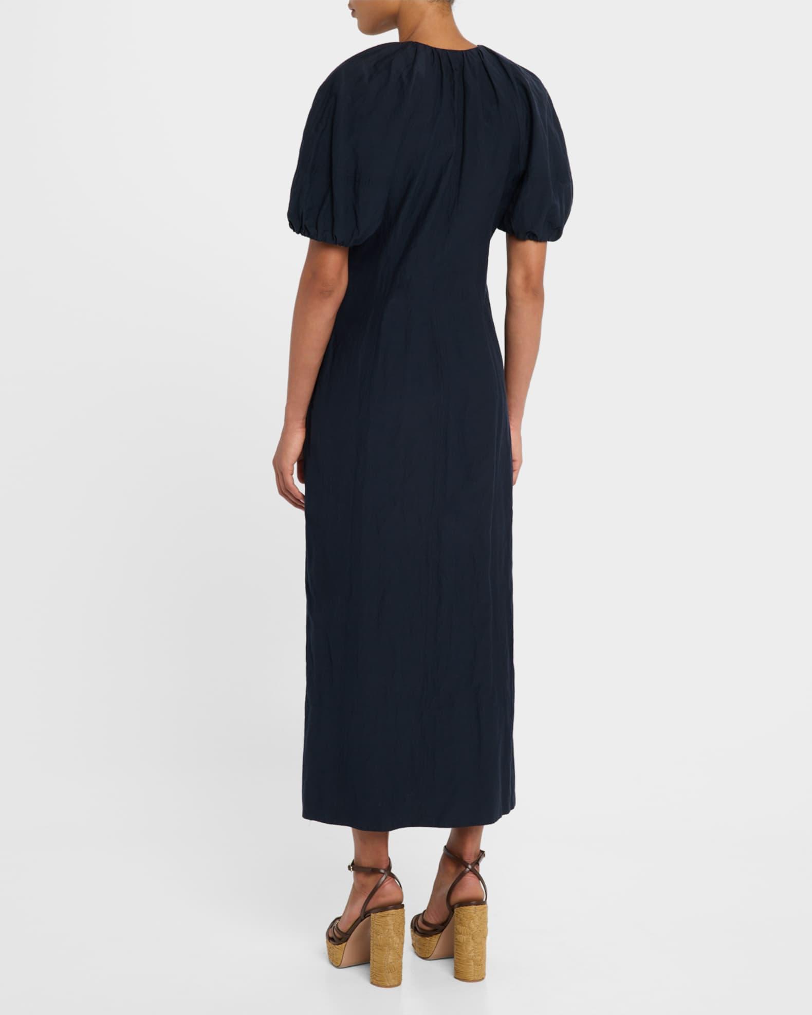 Neli Blouson-Sleeve Ruched Maxi Dress Product Image