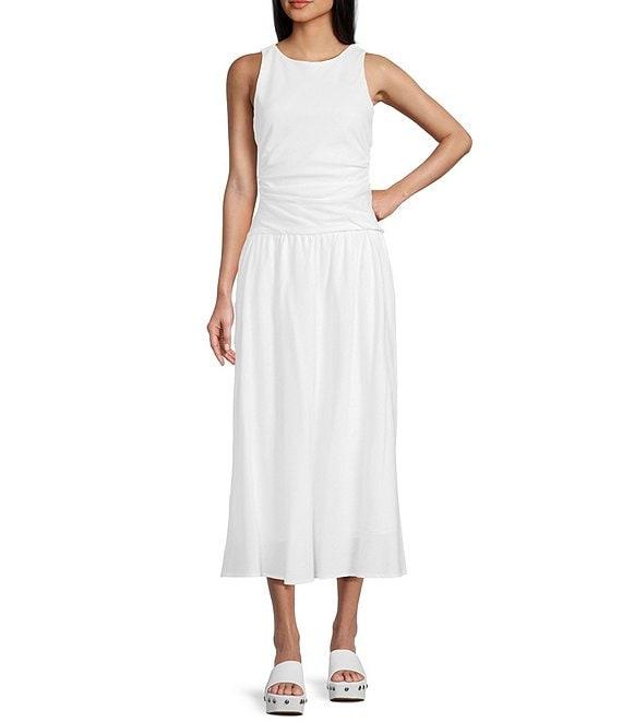 GB Open Back Boat Neck Drop Waist Maxi Dress Product Image