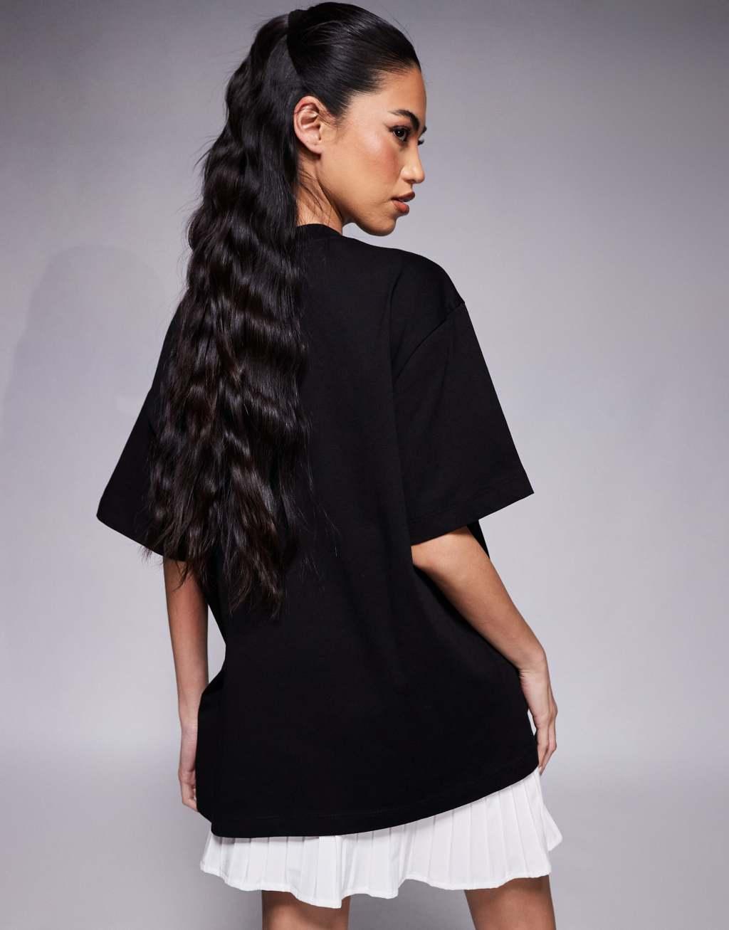 Weekend Collective Icon oversized t-shirt with circle logo graphic in black Product Image