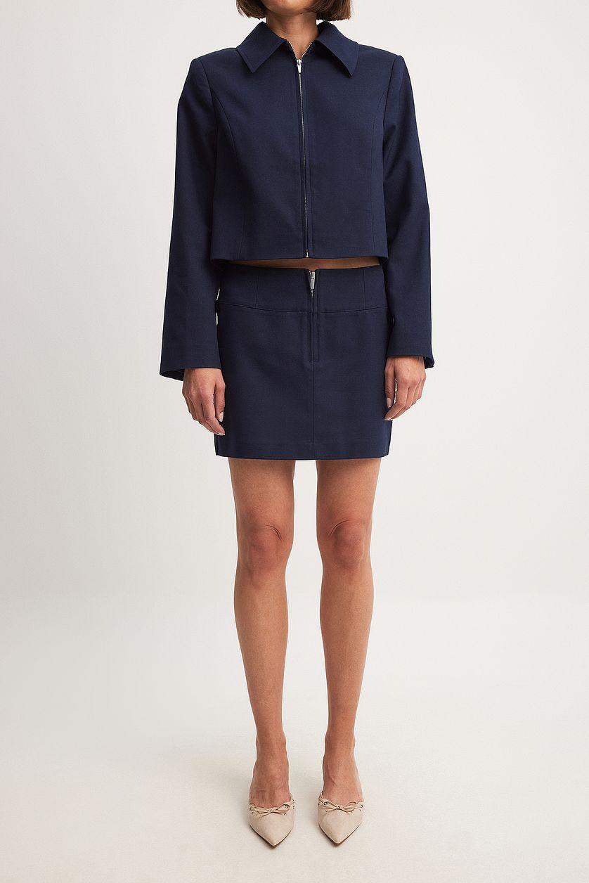 Woven Waistband Detail Mini Skirt Product Image