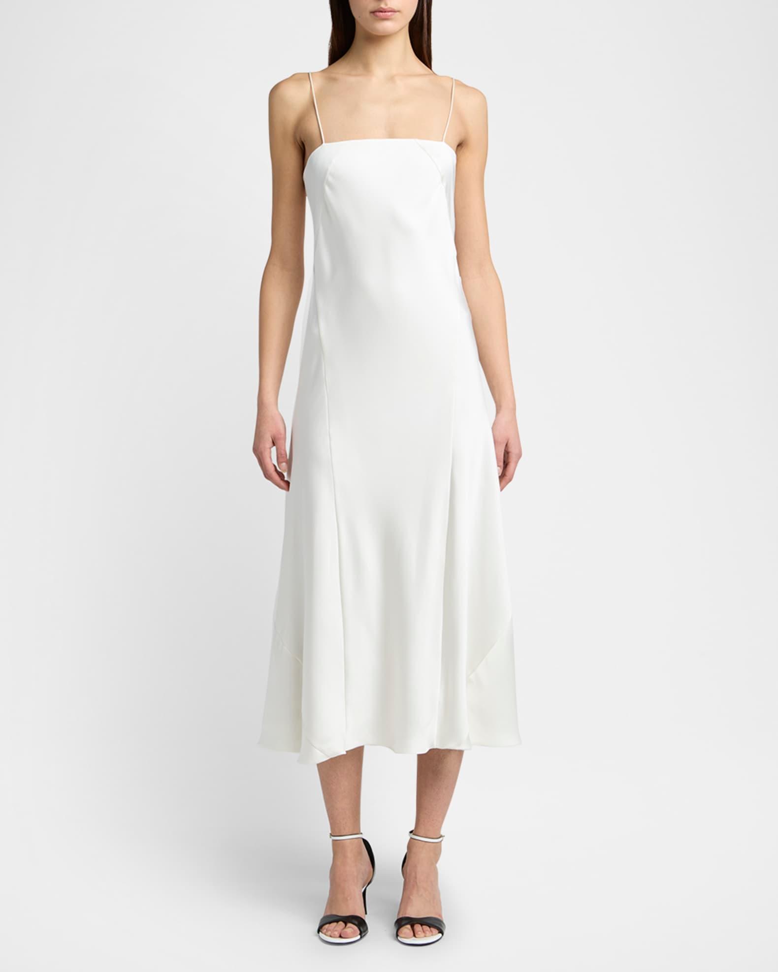 Double Silk Satin Spaghetti-Strap Maxi Dress Product Image