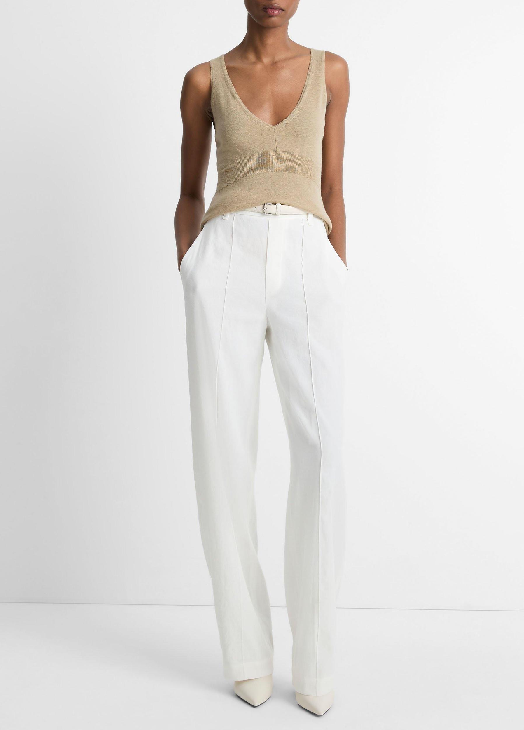 Wool & Cashmere-Blend V-Neck Sweater Tank Product Image