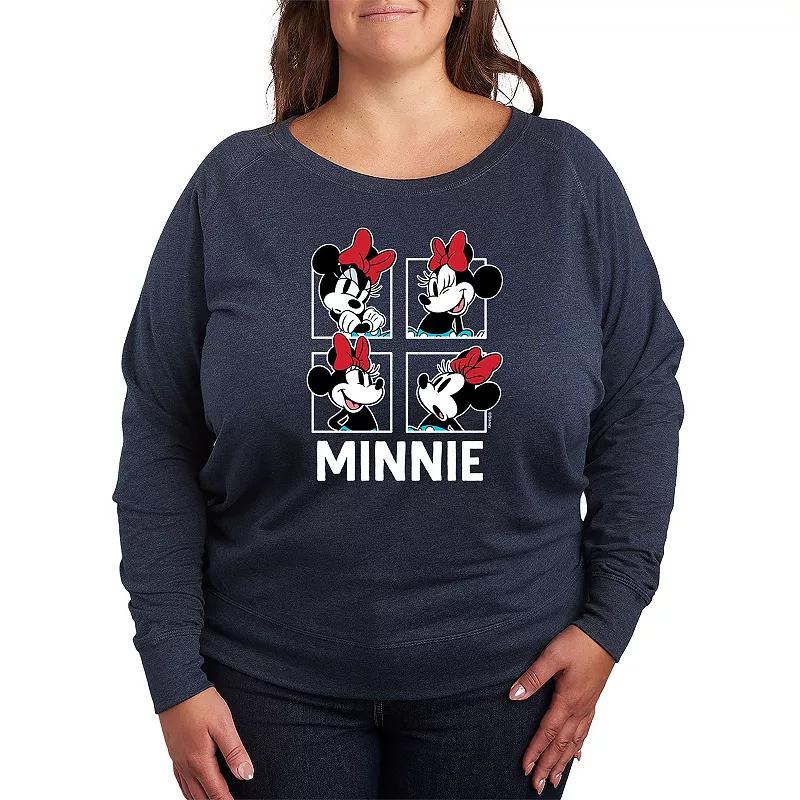 Disney's Minnie Mouse Women's Grid French Terry Long Sleeve Tee, Girl's,  Product Image
