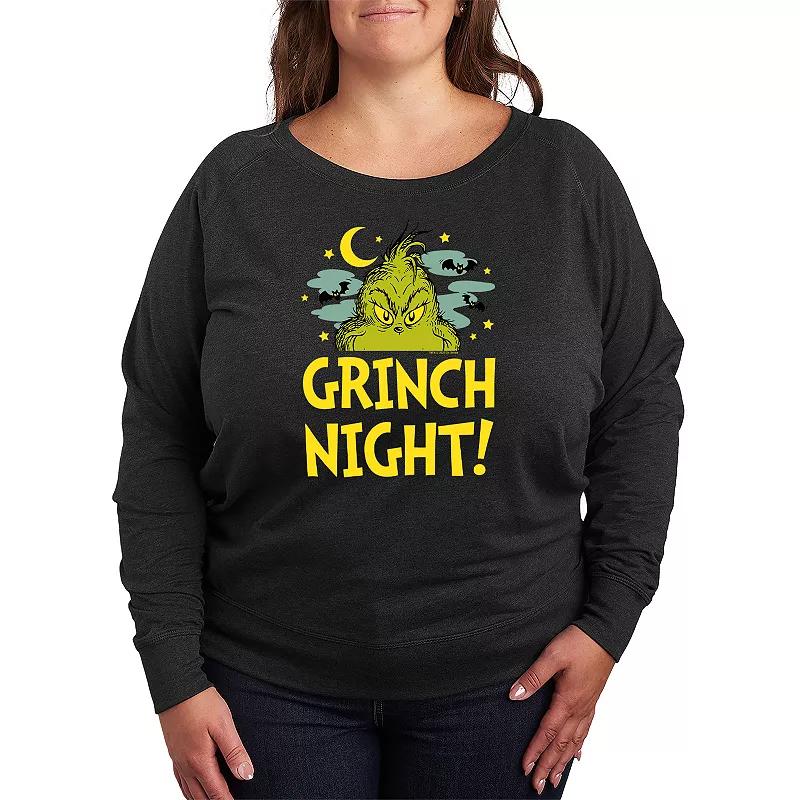 Disneys Lilo & Stitch Plus Size Halloween Ghosts French Terry Long Sleeve Tee, Womens Heather Grey Product Image