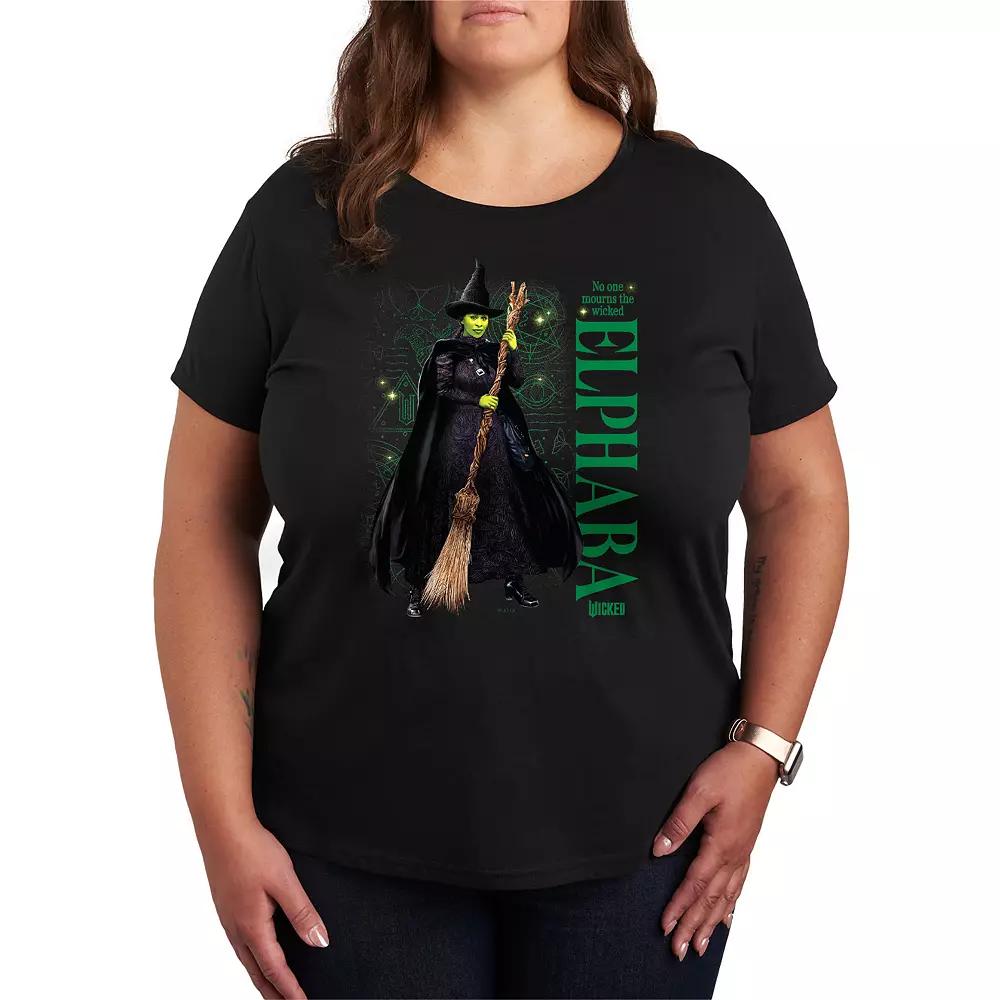 Plus Size Wicked Elphaba No One Mourns The Wicked Graphic Tee, Women's, Size: 3XL, Black Product Image