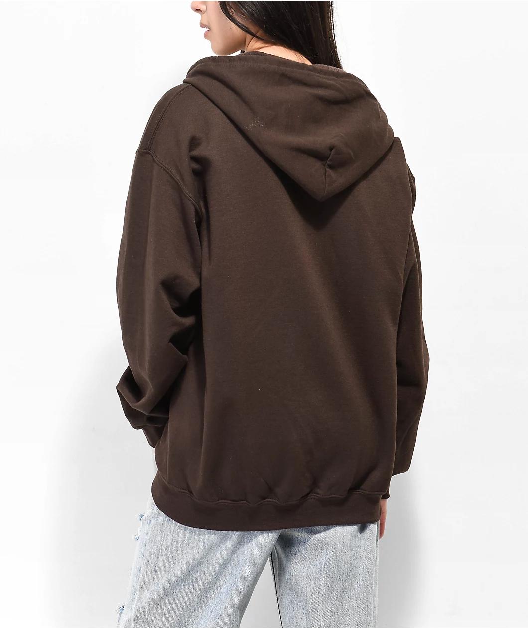 Empyre Love Me Not Brown Zip Hoodie Product Image