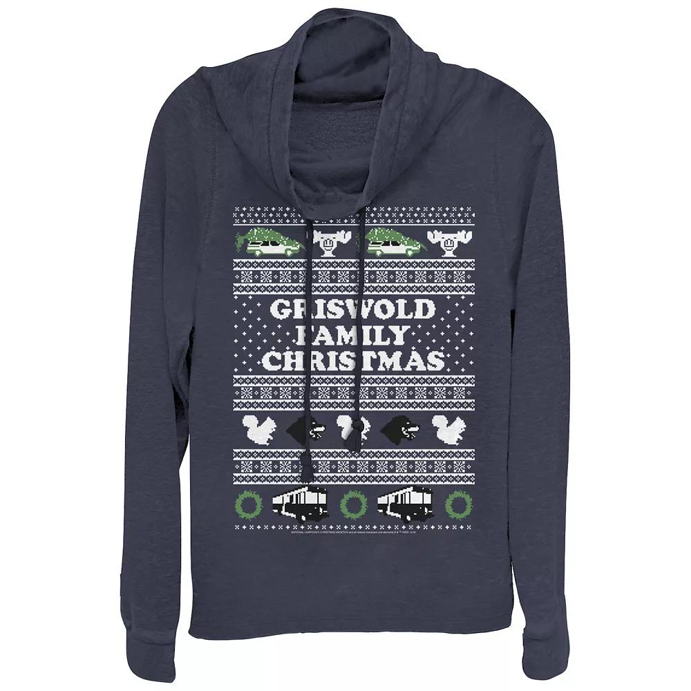 Women's Plus Christmas Vacation Griswold Family Christmas Cowlneck Graphic Lightweight Long Sleeve, Girl's,  Product Image