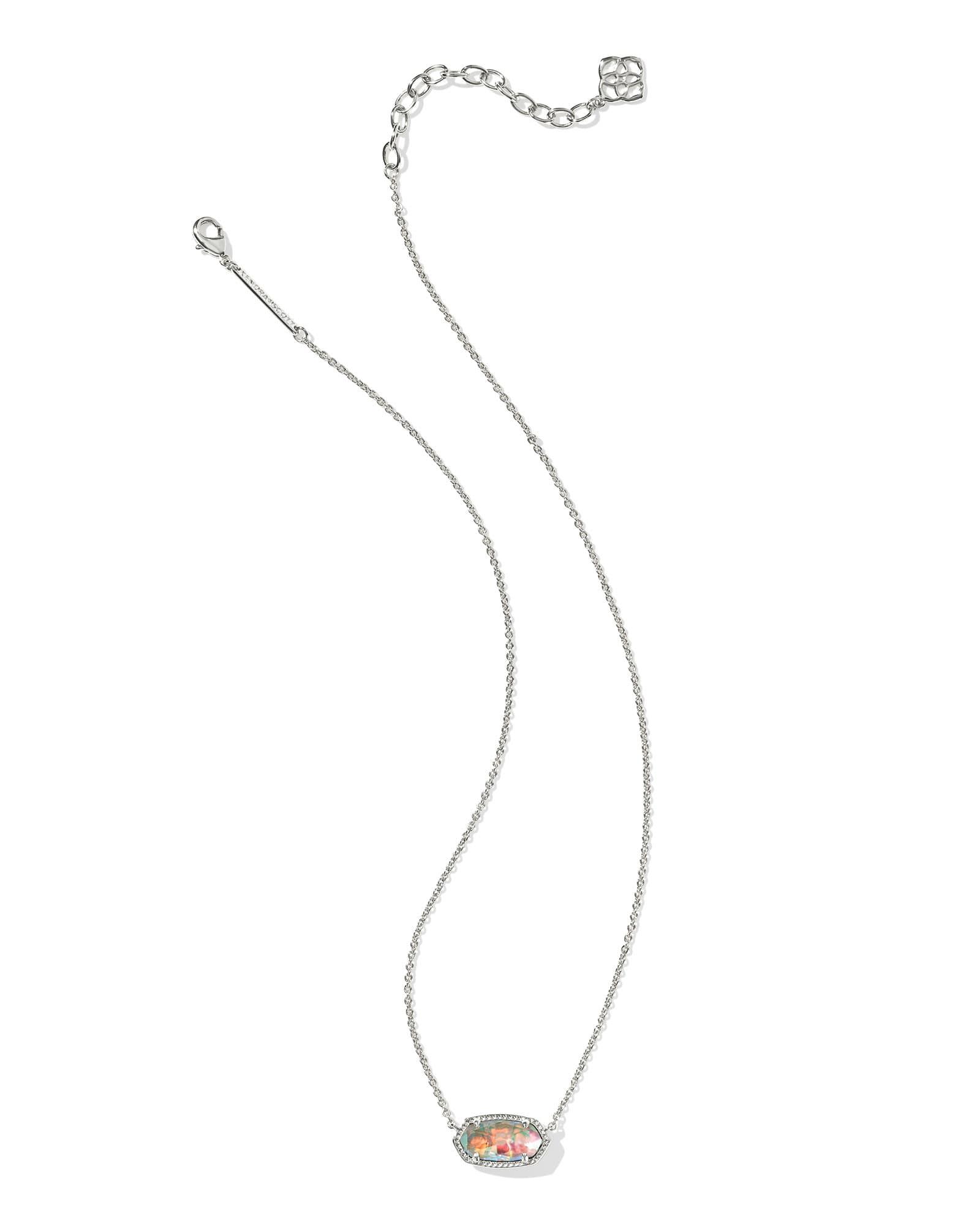 Elisa Silver Pendant Necklace in Dichroic Glass Product Image