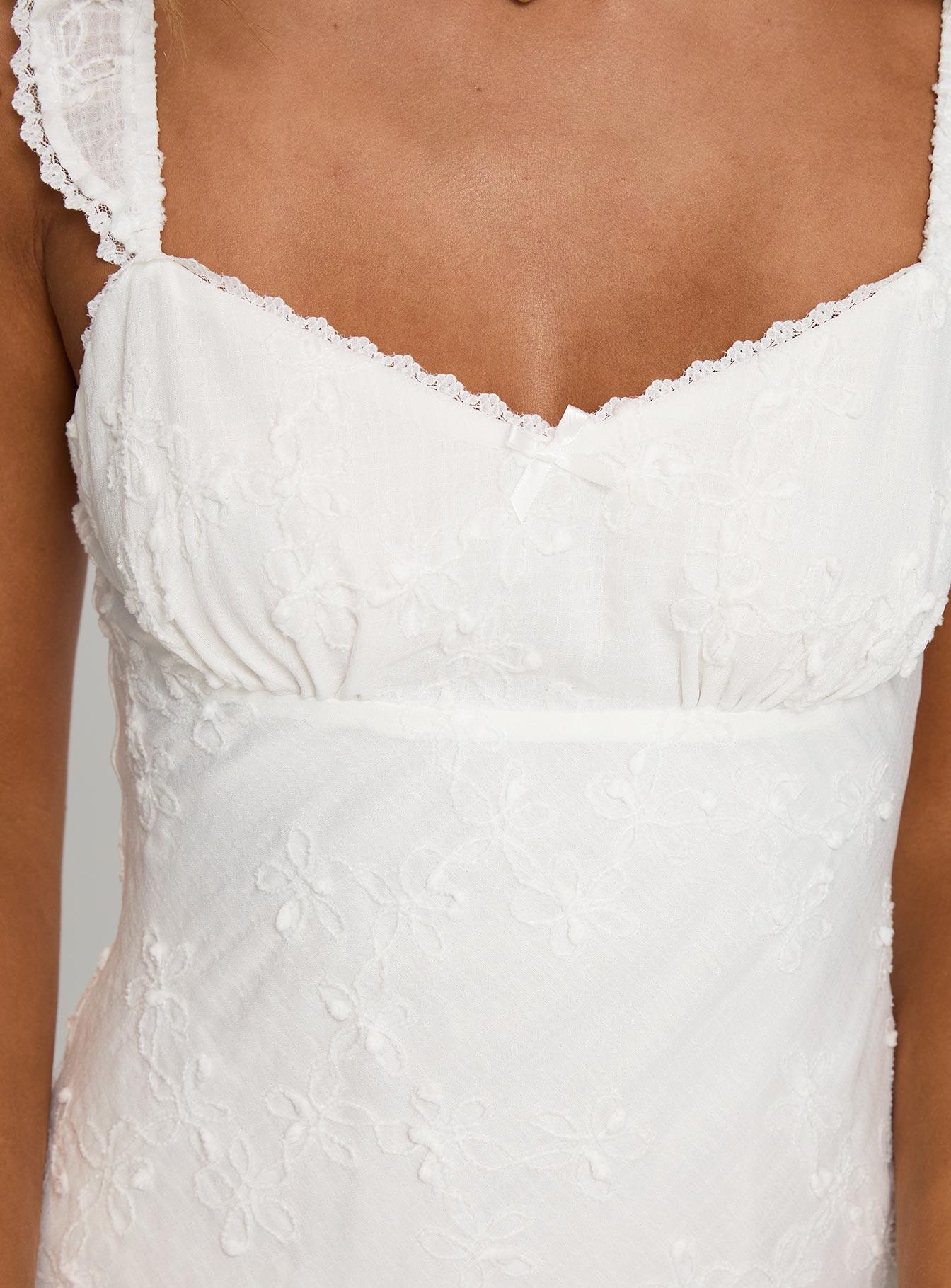 Beacall Embroidered Mini Dress White Product Image