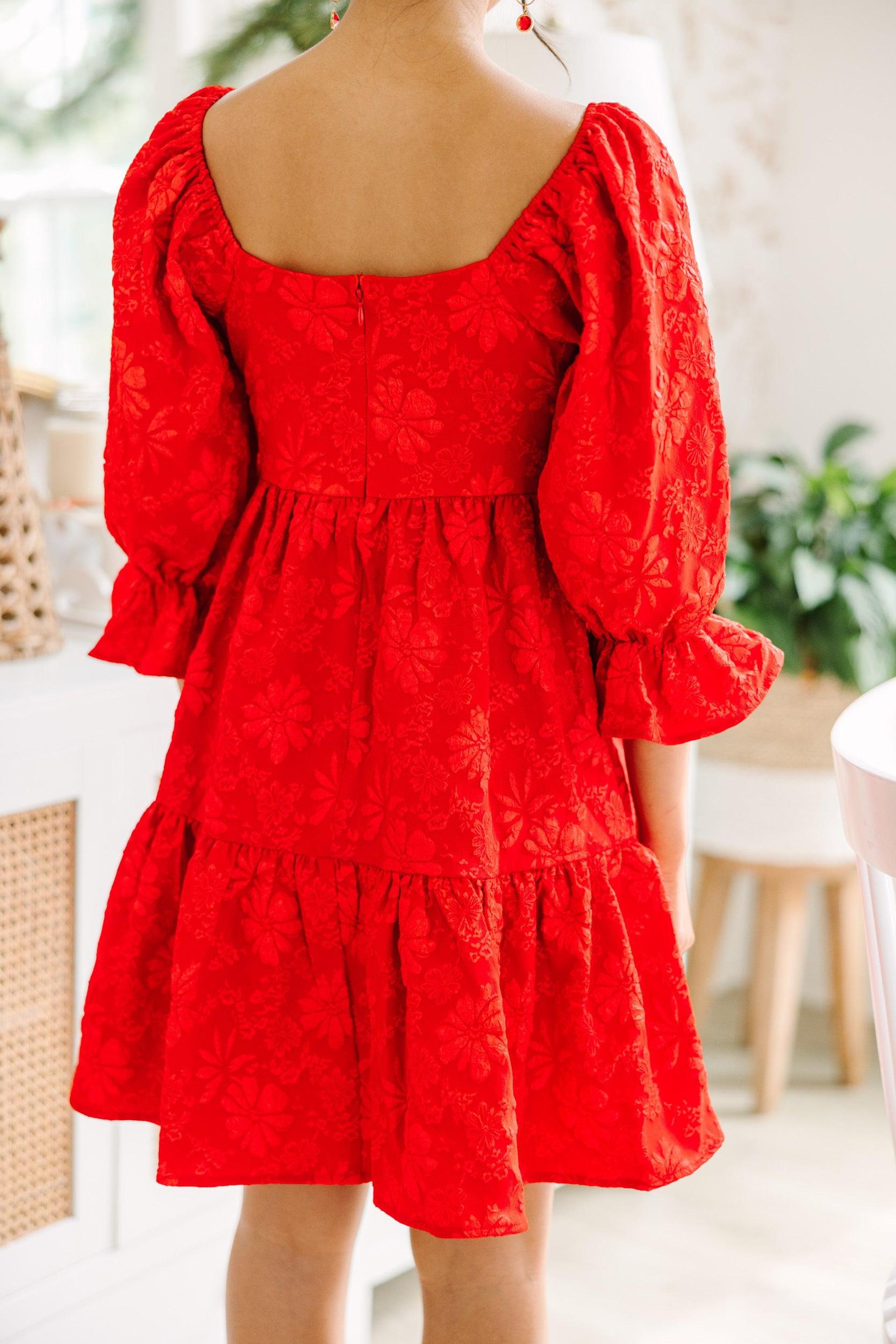 Think It Through Red Babydoll Dress Female Product Image