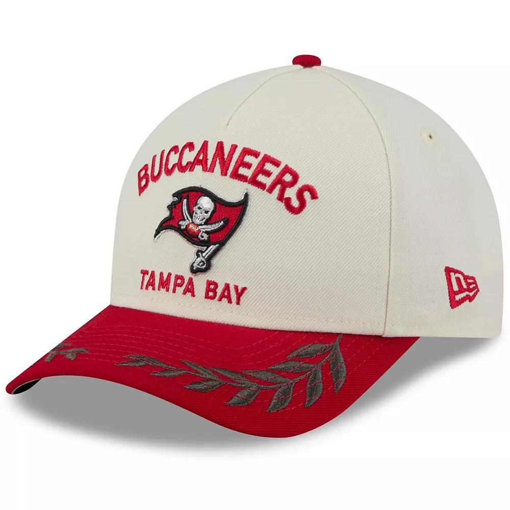 Men's New Era Cream/Red Tampa Bay Buccaneers 2025 NFL Draft 9FORTY A-Frame M-Crown Adjustable Hat, Beige Product Image