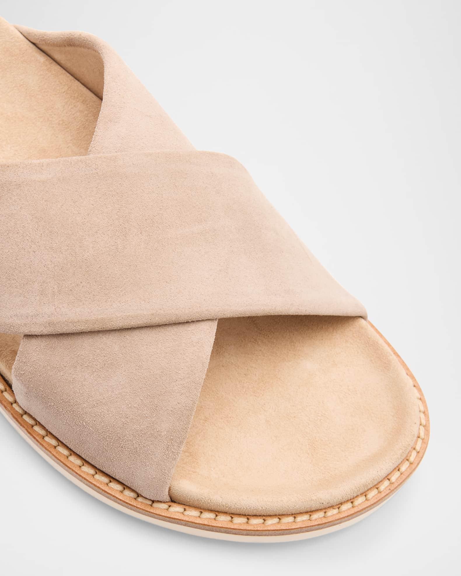 Men's Criss-Cross Suede Slide Sandals Product Image