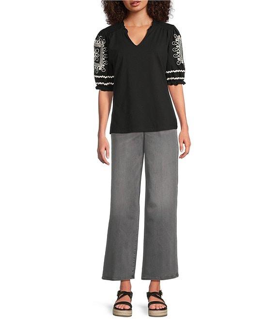 NYDJ Brody Stretch Denim Wide Leg Ankle Jeans Product Image