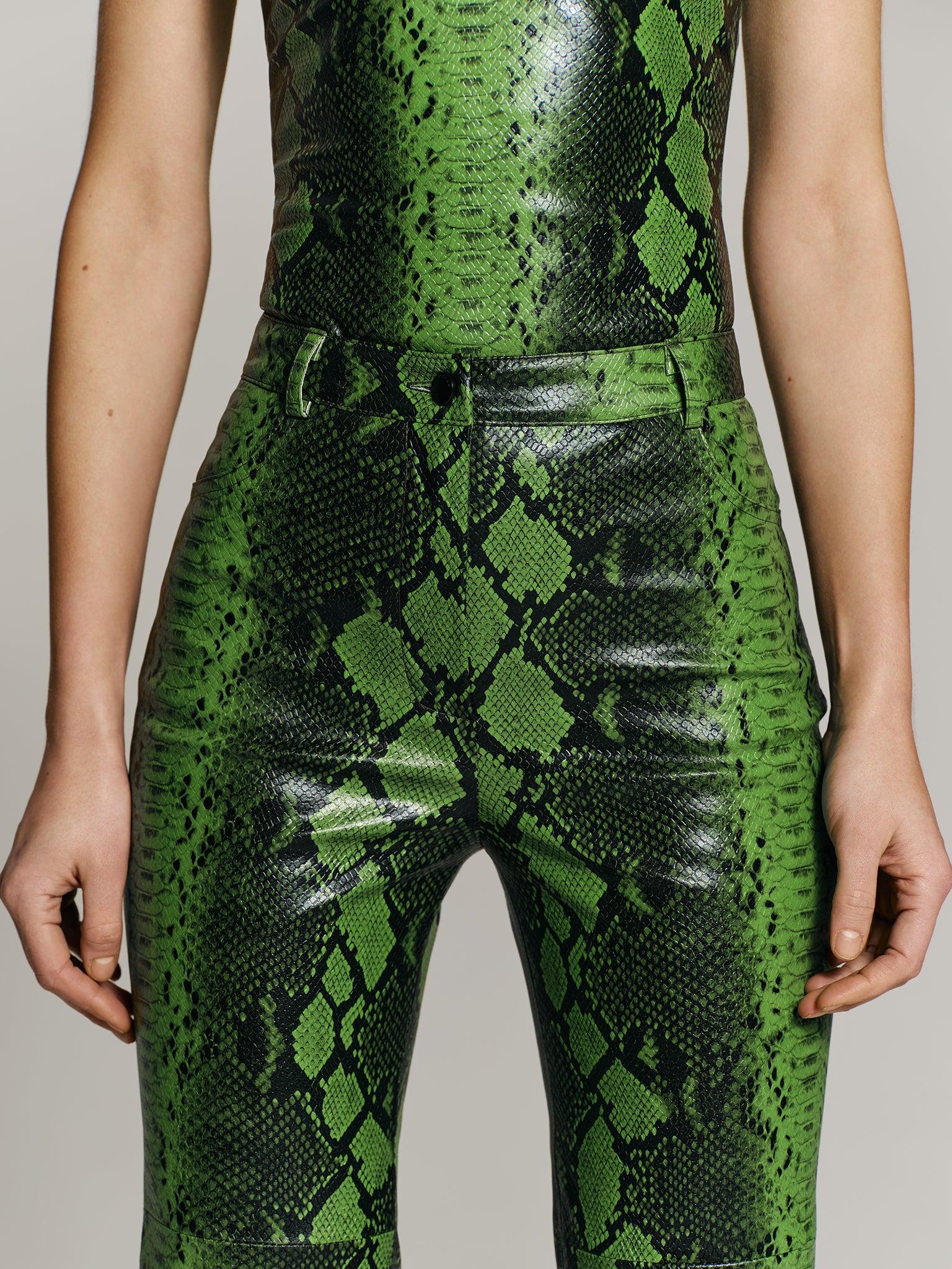 Killa pants in Green Python Product Image