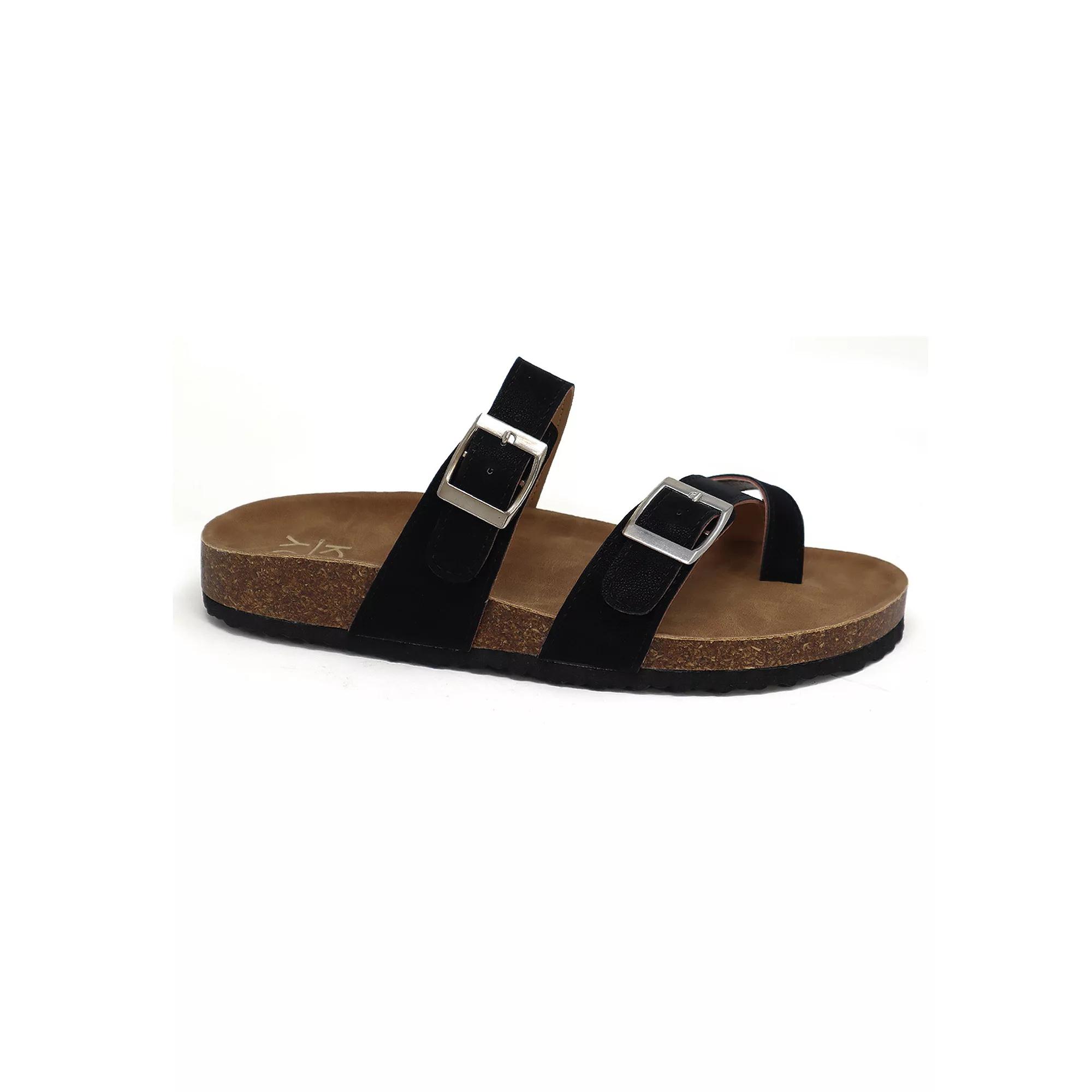 Yoki Gian 280 Women's Cork Footbed Sandals, Size: 7, Black Product Image