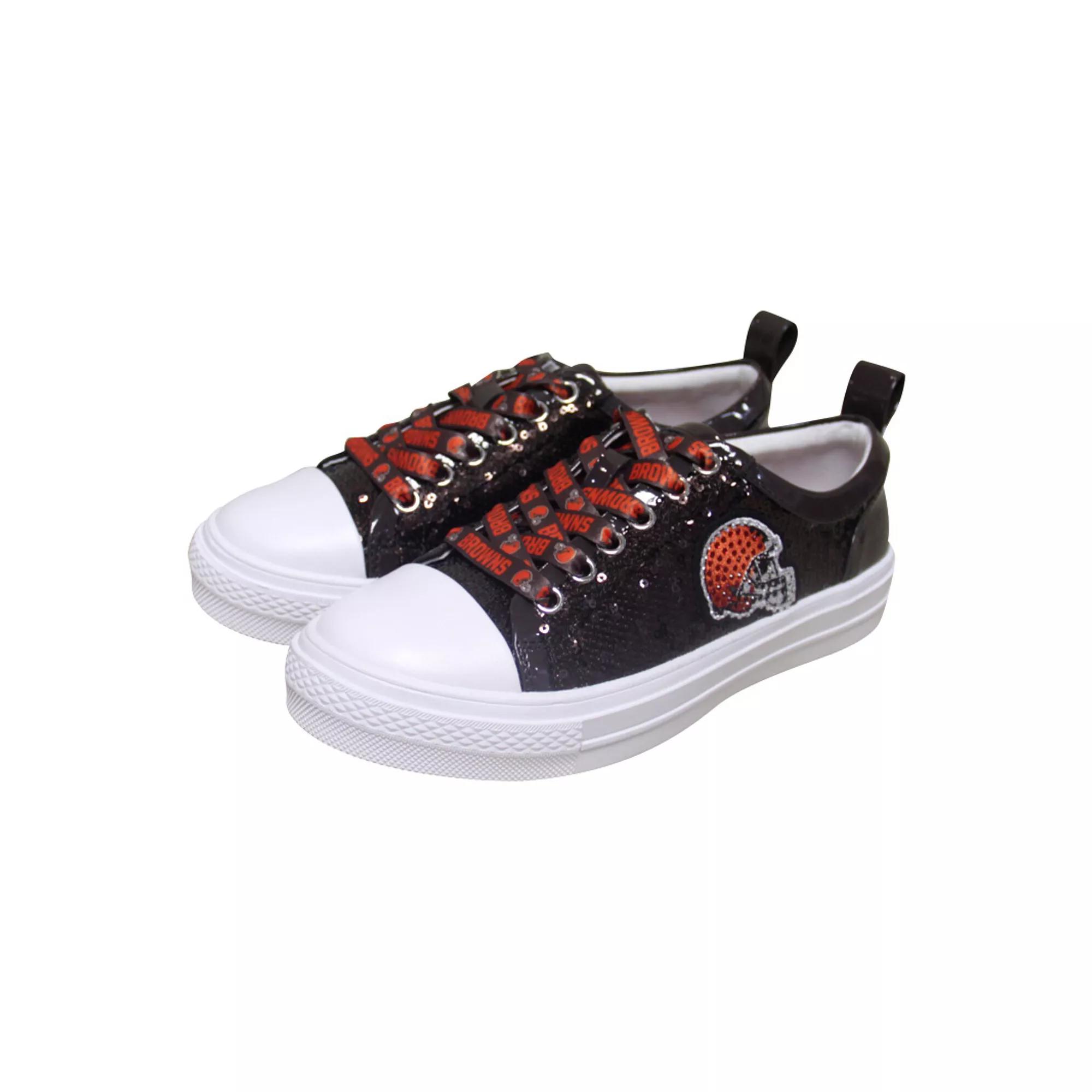 Women's Cuce Brown Cleveland Browns Team Sequin Sneakers,  Product Image