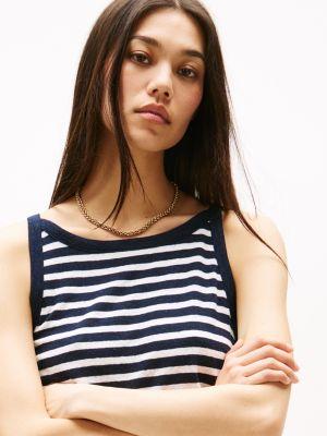 Linen Blend Stripe Tank Top Product Image
