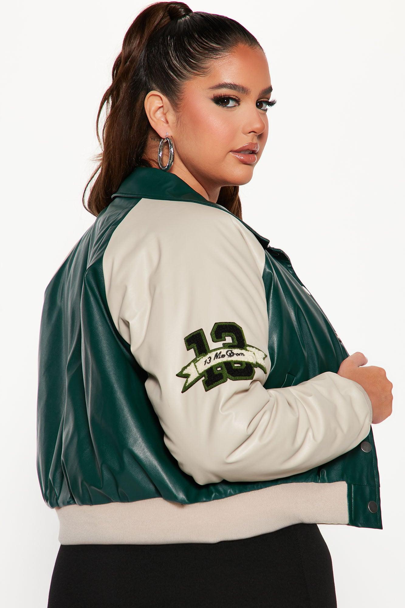 Walk The Hallways Varsity Jacket - Green/combo Product Image