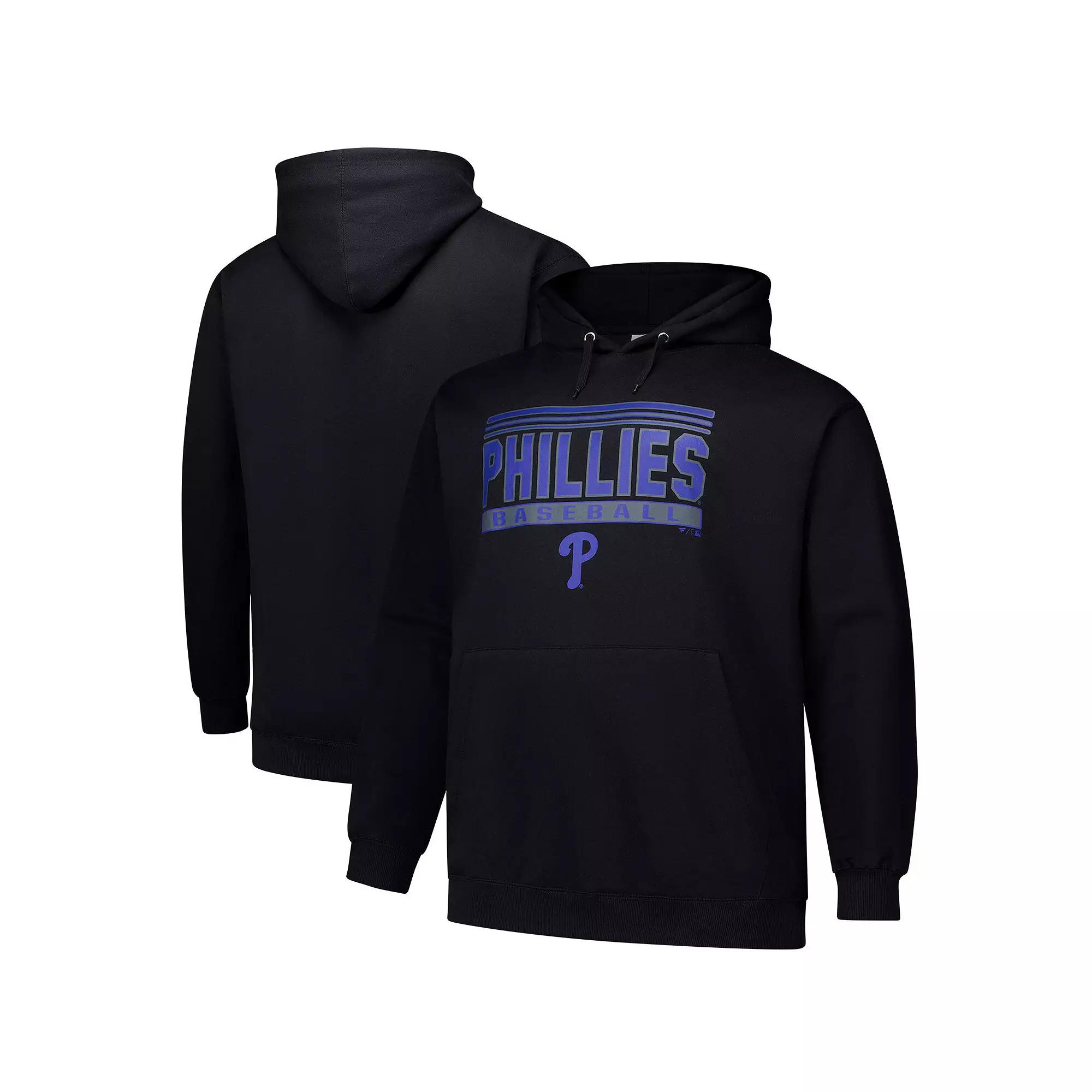 Men's  Black Philadelphia Phillies Stack Fleece Pullover Hoodie, Size: 3XB Product Image