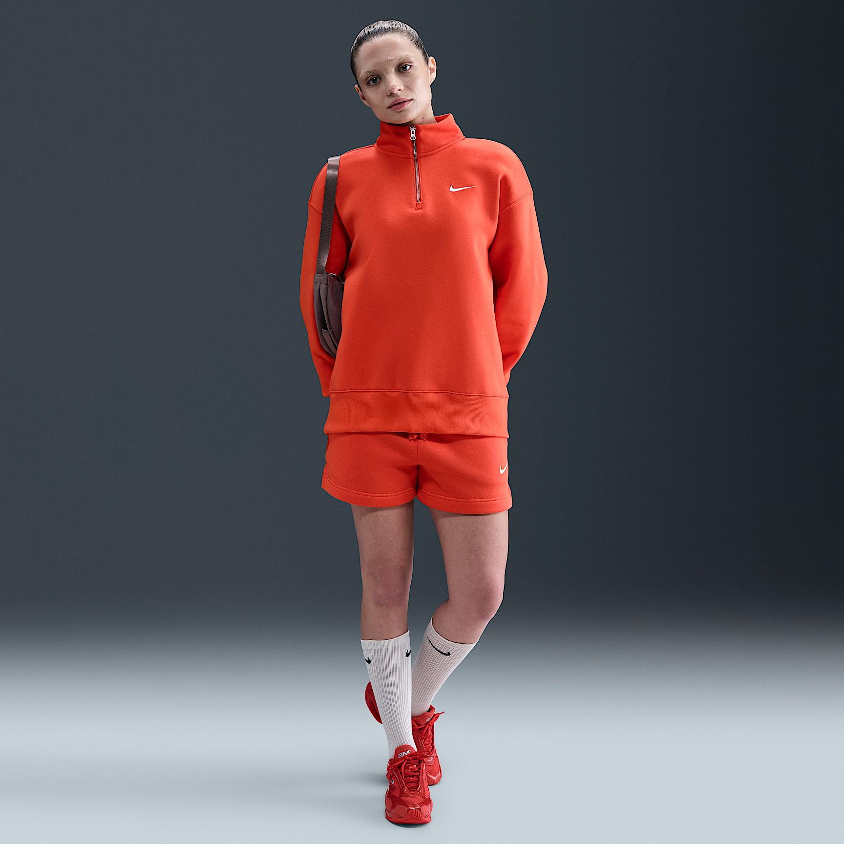 Womens Nike Sportswear Phoenix Fleece Oversized 1/4-Zip Long Sweatshirt | HJ0931-633 Product Image