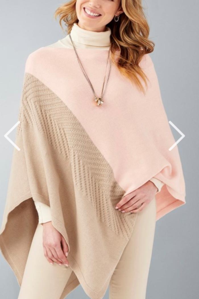 Color Block Poncho Product Image