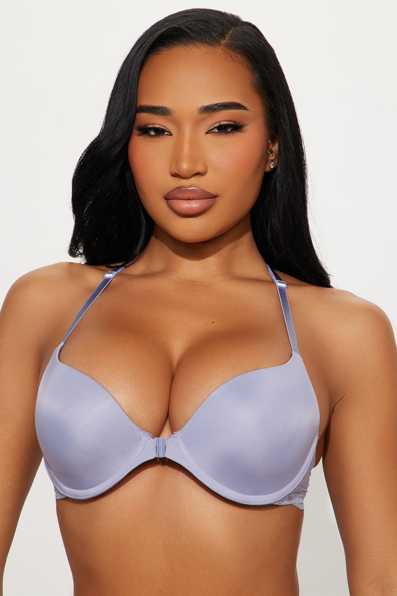 A Touch Of Lace Front Closure Mega Push Up Bra - Periwinkle Product Image