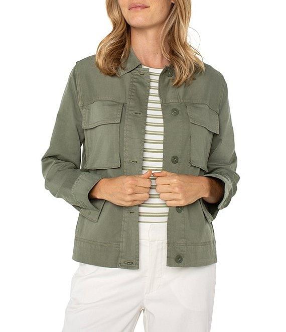 Liverpool Los Angeles Twill Point Collar Cargo Jacket Product Image