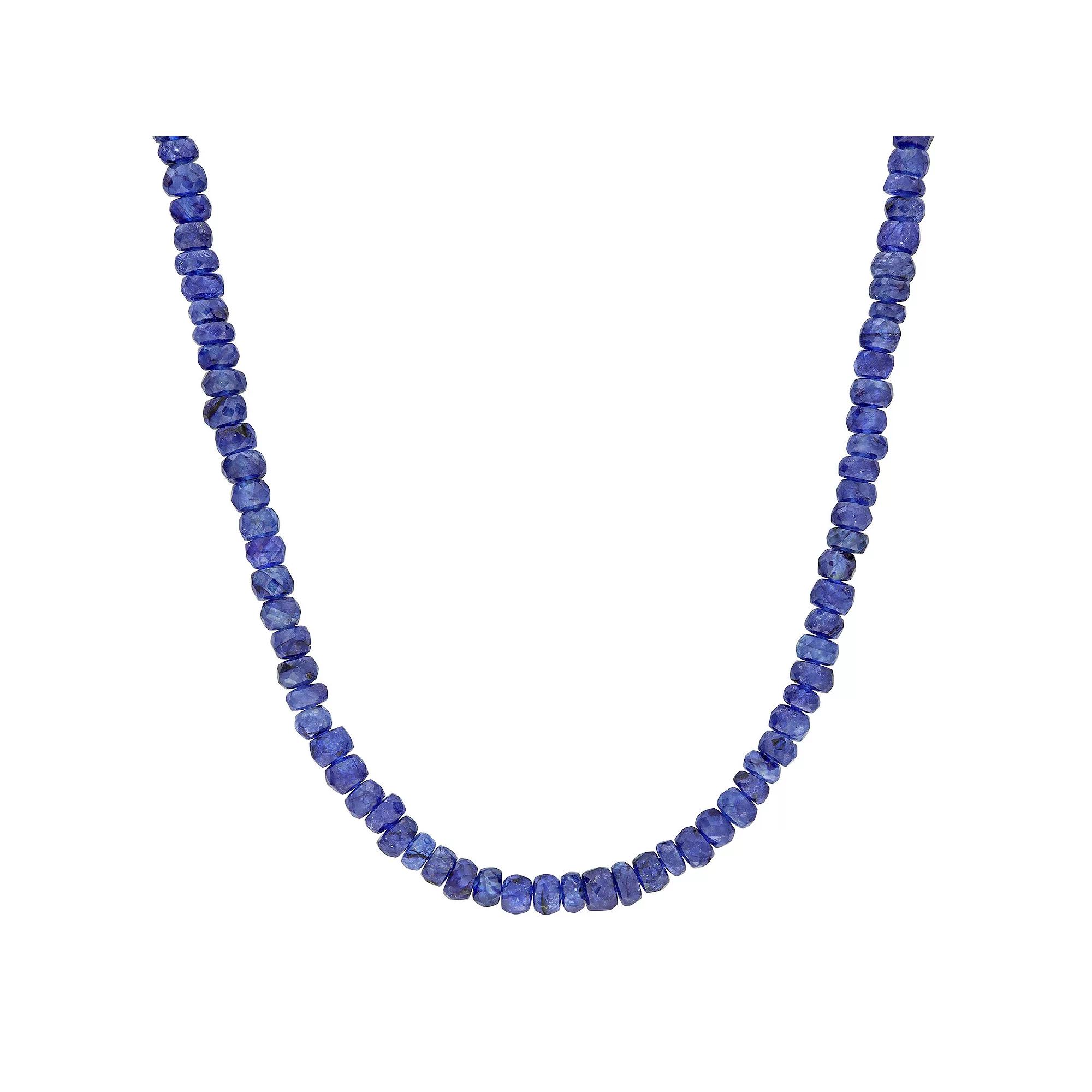 Stella Grace Sterling Silver Blue Sapphire Facetted Bead Necklace, Women's,  Product Image