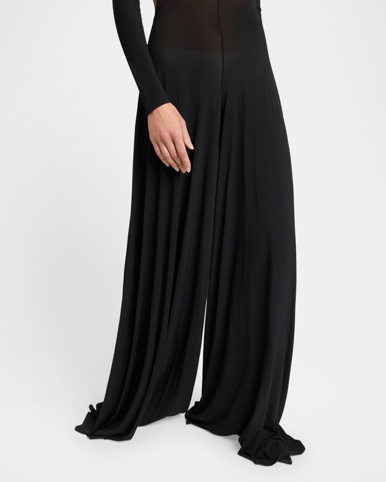 Sheer Open-Back Turtleneck Jumpsuit  Product Image