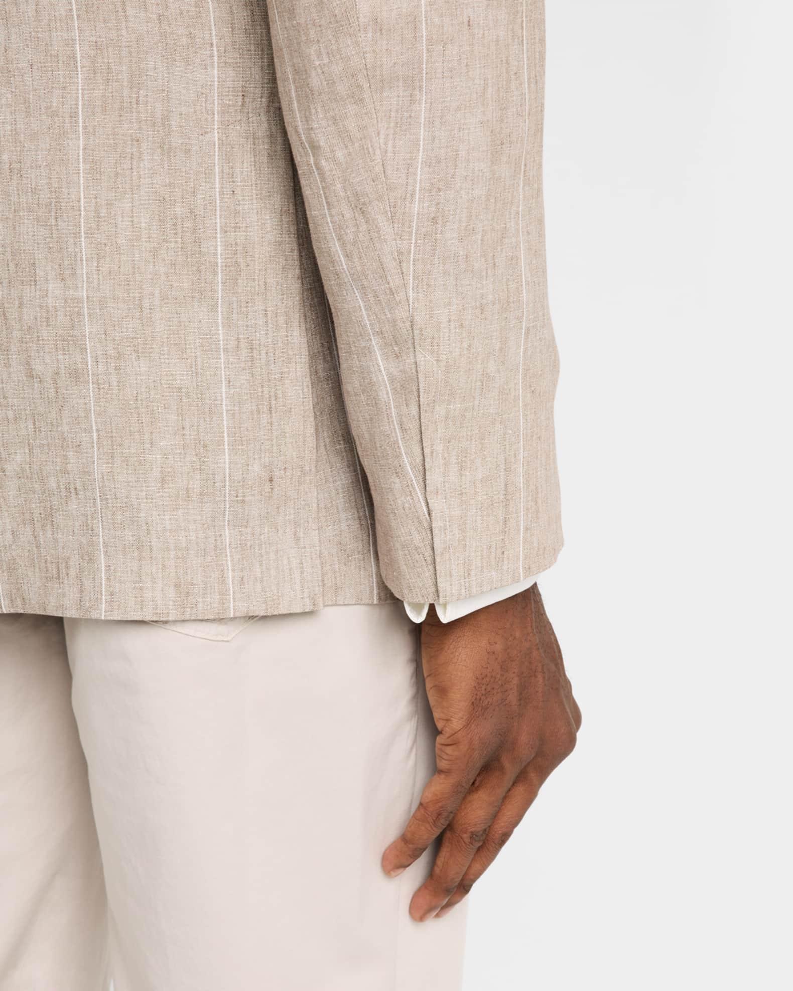 Men's Linen Stripe Single-Breasted Sport Coat Product Image