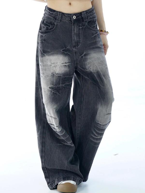 Tie-Dye Wide Leg Flare Jeans Product Image