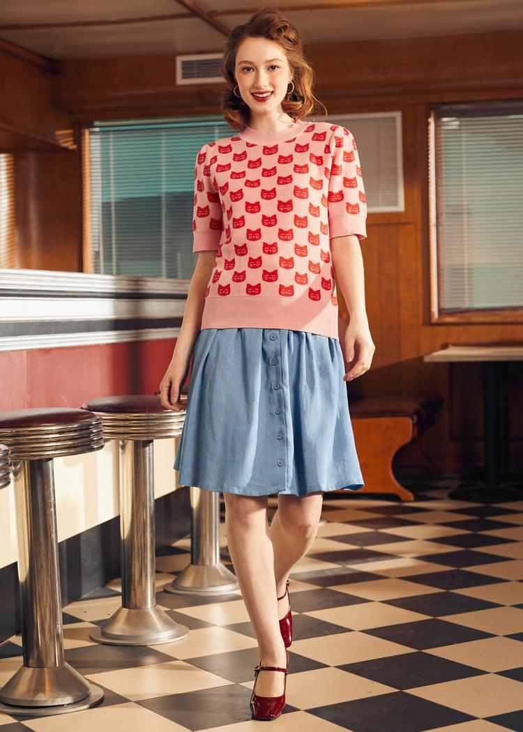 Retro Radiance Puff Shoulder Sweater Product Image