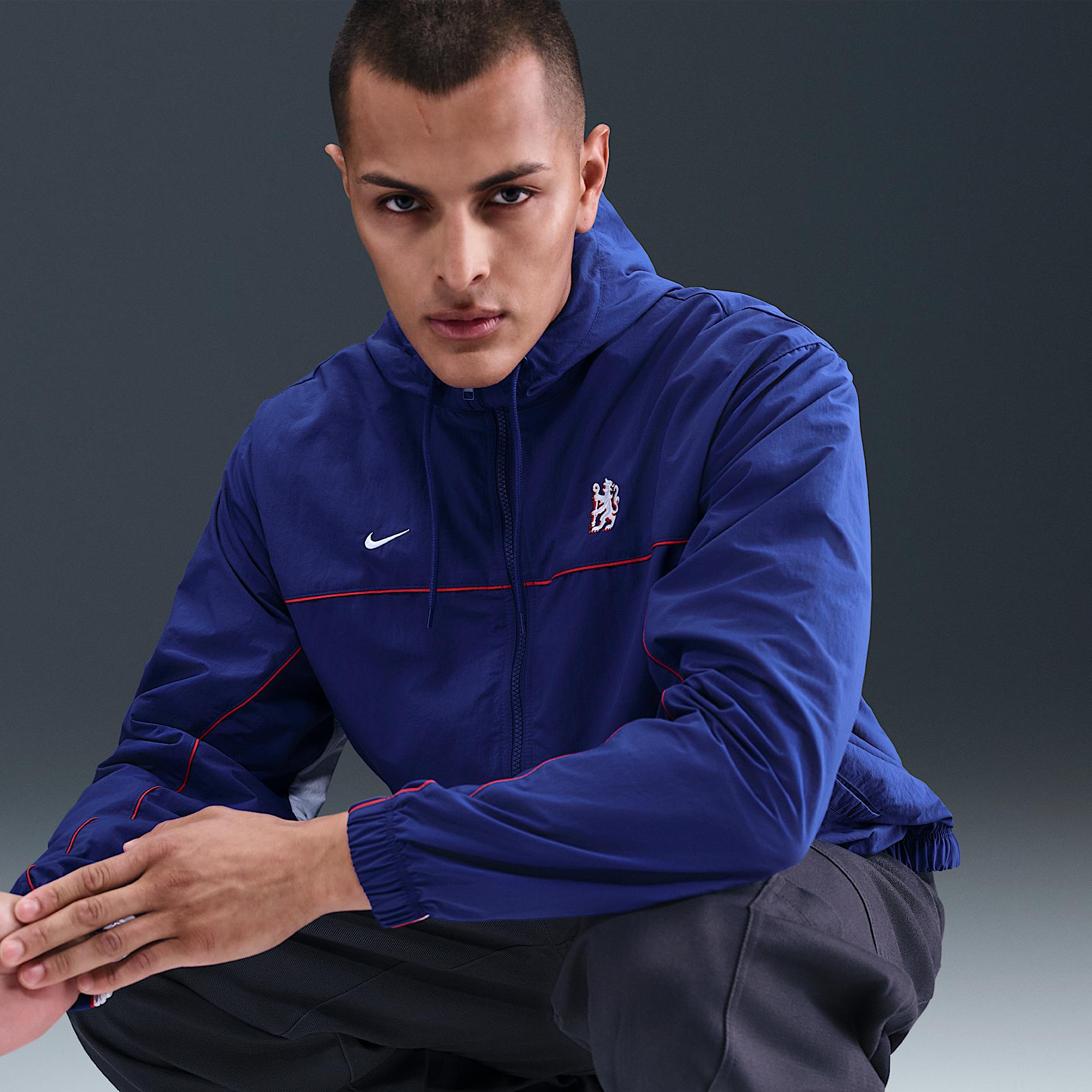 Chelsea FC Club Nike Mens Soccer Hooded Jacket | HM3122-495 Product Image