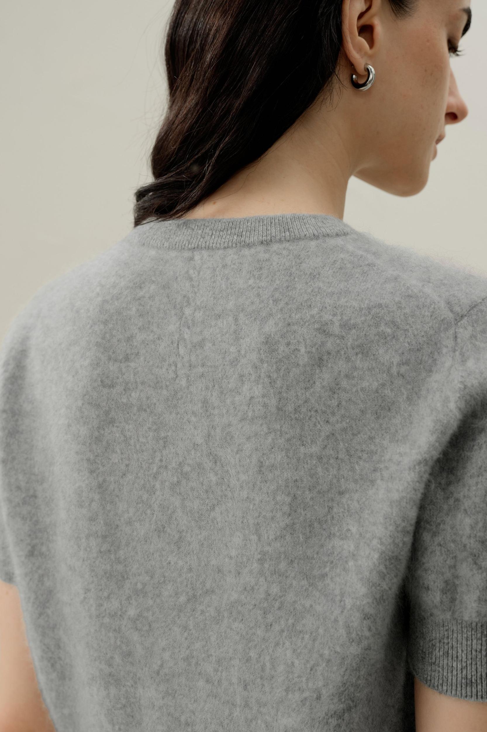 Brushed Cashmere Short-Sleeve Sweater Product Image